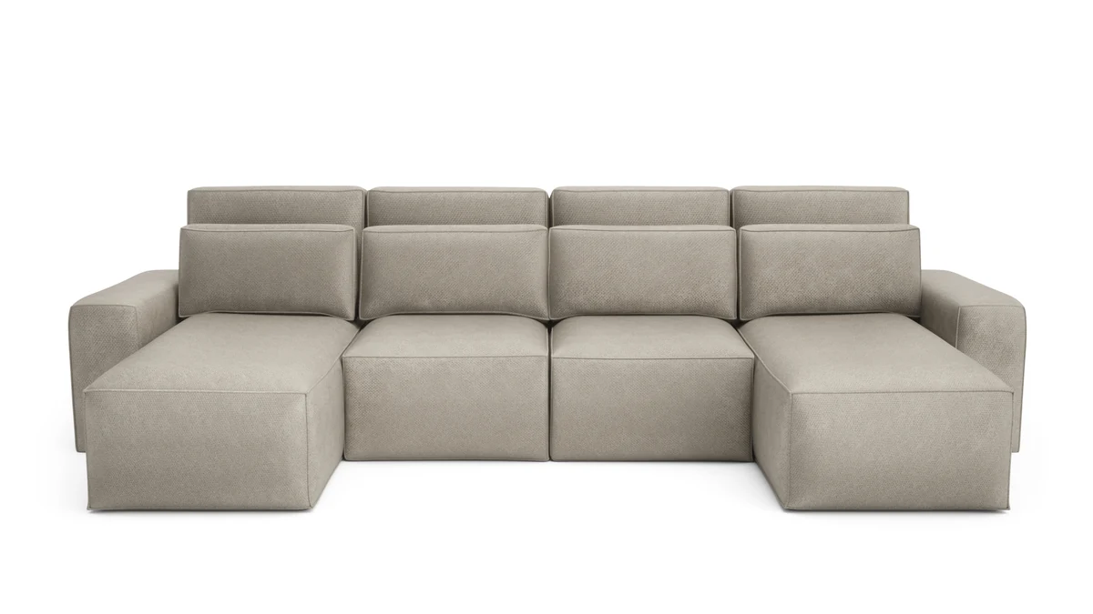 JORDAAN &middot; Corner Sofa Bed - U shape &middot; Cream